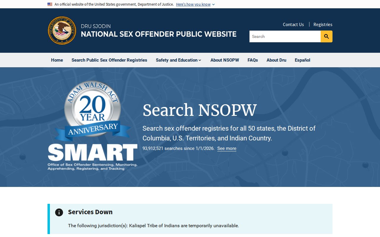 Brazoria County sex offender lookup through the DOJ national search